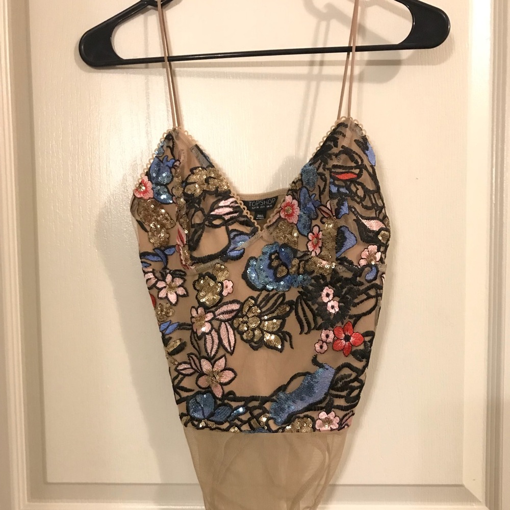 Topshop embroidered bodysuit